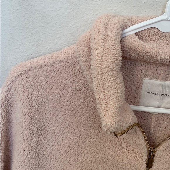 Blush Fluffy Quarter Zip Coat - Picture 3 of 4
